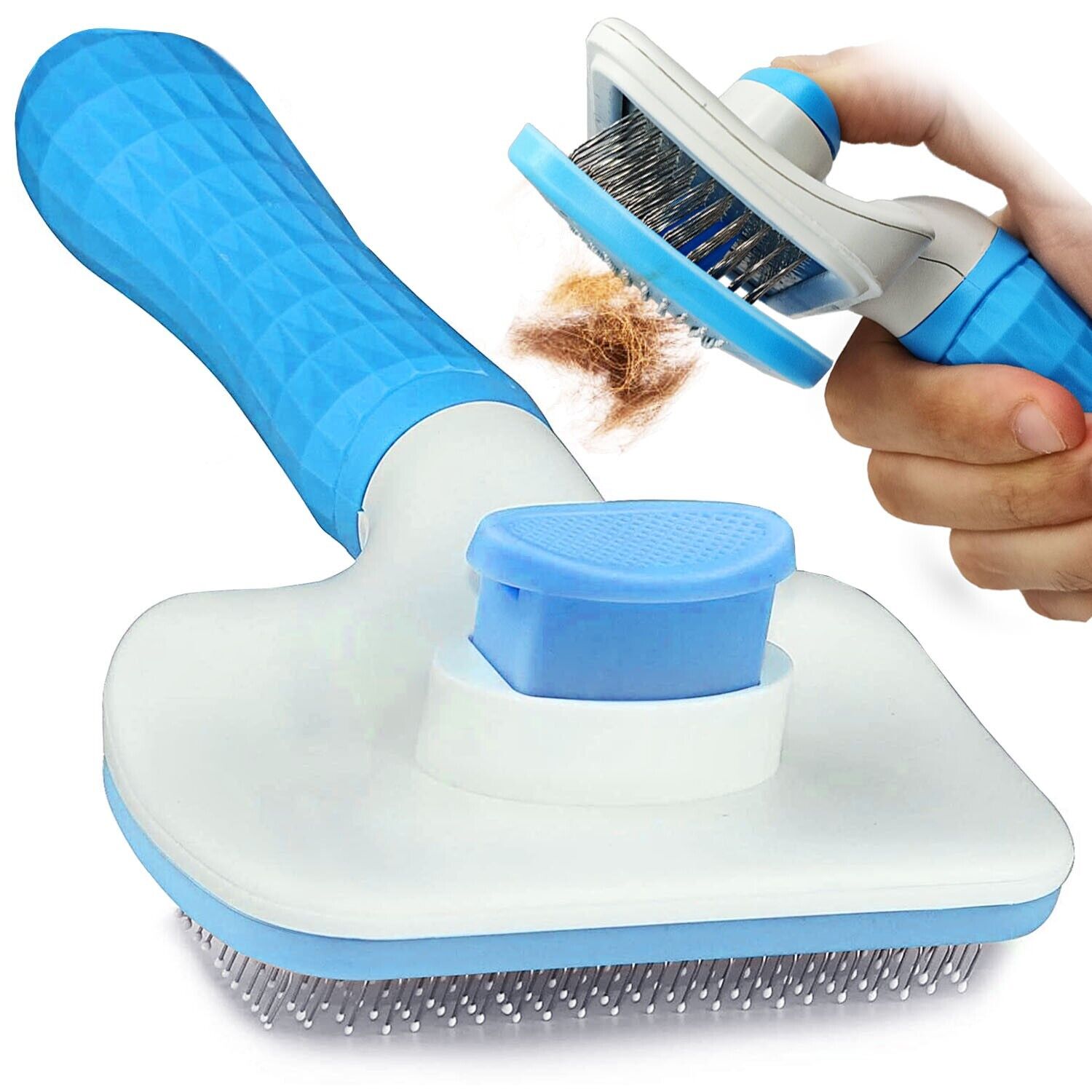 Comb with handle for pet shedding